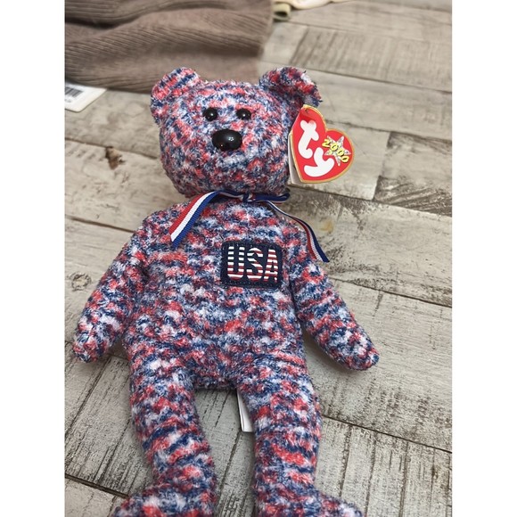 Ty Beanie Babies “USA” WITH ERRORS Retired RARE 2000 - Picture 1 of 3